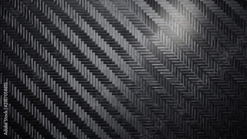 Cuadro en lienzo Carbon fiber 4x4 twill weave texture background with long diagonal floats, wide