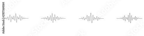 Continuous one line sound wave icon with hand, voice and microphone for podcast, audio and recording.