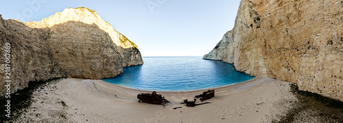 Картината върху платно Stunning Navagio Beach in Zakynthos, Greece, with shipwreck and breathtaking cli
