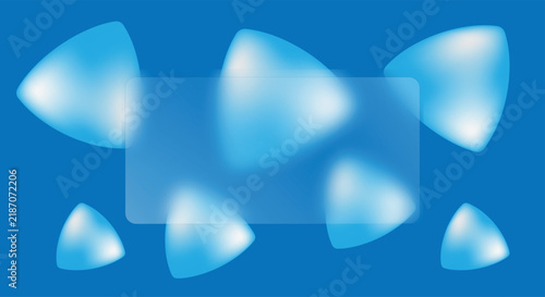 Abstract Glassmorphism Background with Frosted Glass Plate and Floating Rounded Shapes