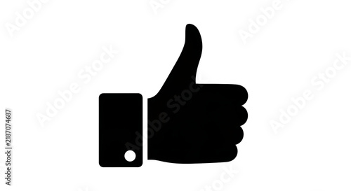 Black Thumbs Up Icon Isolated on White Background