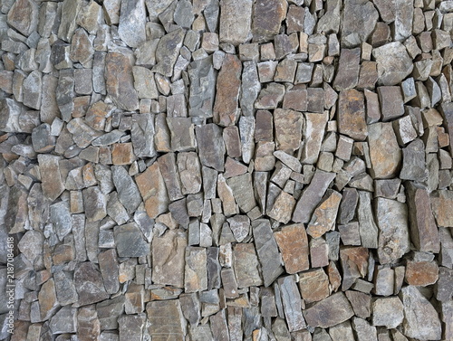 Obraz w ramie Rustic Irregular Stone Wall Masonry Texture Background