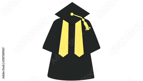 Graduation Gown and Academic Hood Illustration