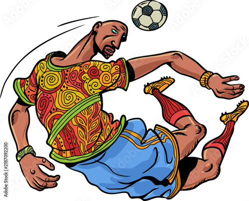 A football player and a ball. International football tournament. Advertisement for a football club and store.