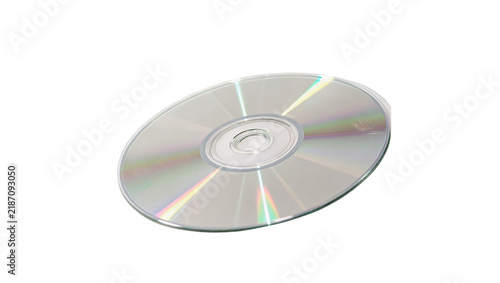 Obraz na płótnie Sleek silver compact disc cd or dvd media asset isolated on transparent backgrou