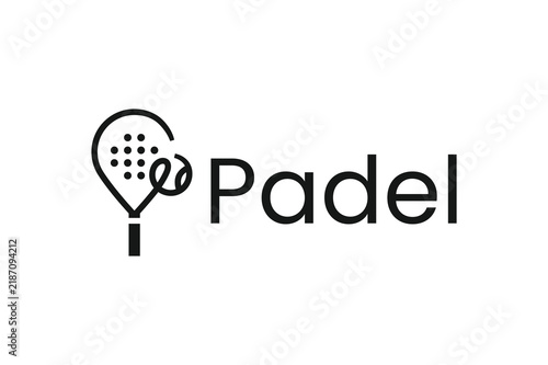 Padel logo padel Racket with ball logo design vector