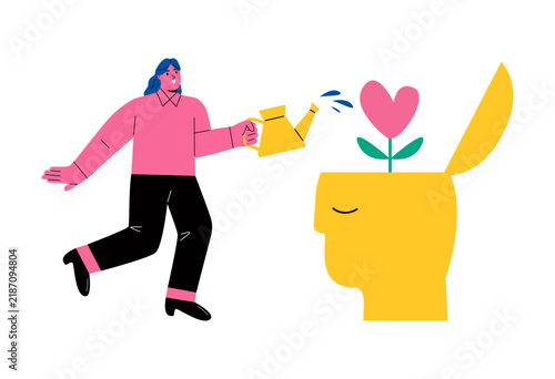 Mental health concept. concept. Colorful vector illustration