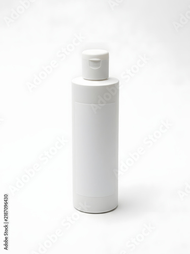 White Lotion Bottle on White Background for Skincare Products