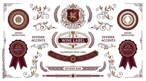 Elegant Vintage Labels & Embellishments for Wine & Champagne
