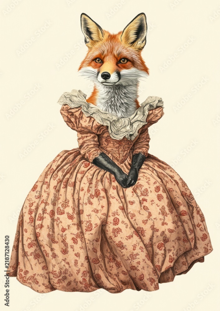 Fototapeta premium Animal fox clothing human.