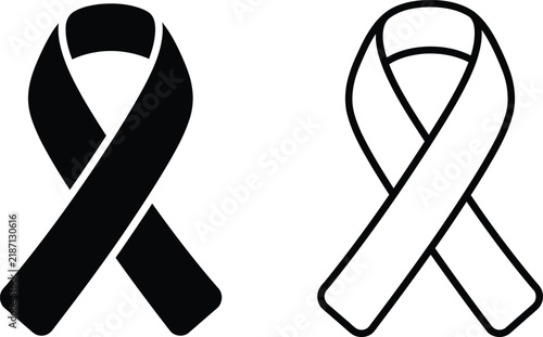 Two awareness ribbons shown side by side representing unity and offering support for various significant health concerns and charitable initiatives worldwide
