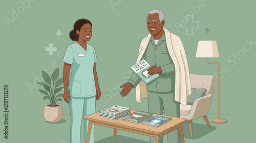 Dentist Explains Dental Health To Elderly Patient