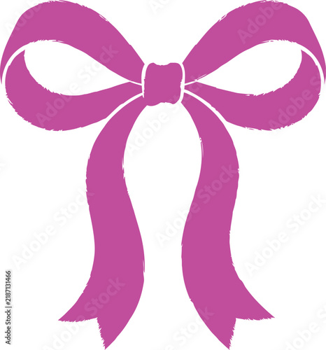 A beautifully illustrated vibrant pink ribbon bow design set on a clean white background ideal for gift wrapping and various festive holiday decorations