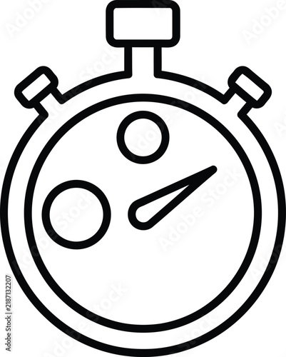 Minimalist line art rendering of a traditional stopwatch symbolizing the measurement of time intervals and the concept of velocity and quickness