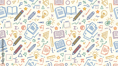 Education Doodle Seamless Pattern