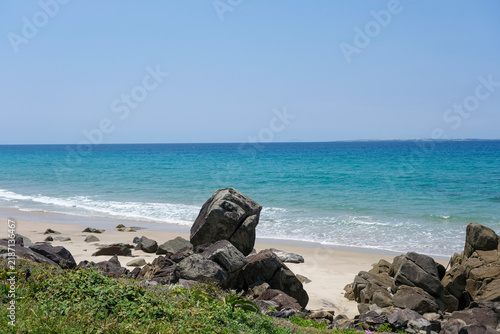 Plakat 白砂の長い砂浜が続く種子島の能野海水浴場