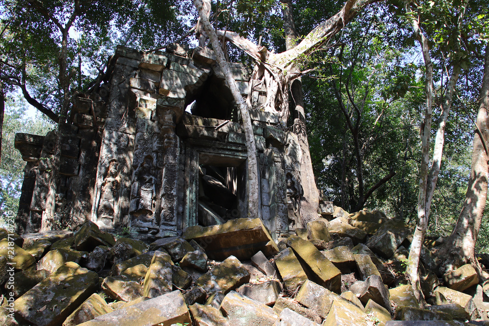 Obraz premium ruined buddhist and hindu khmer temple (beng mealea) in angkor in siem reap in cambodia 