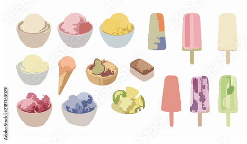 Summer Fruity Ice Cream Collection