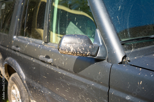 mud splattered over a car