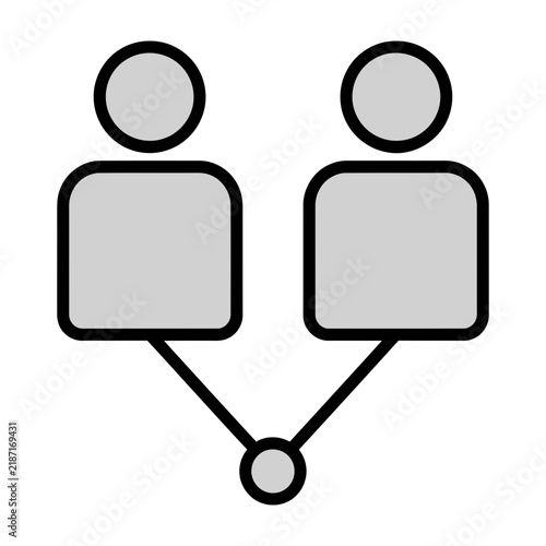 Organizational Chart Icon with People and Connection Lines