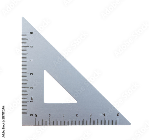 Fototapeta Gray set square ruler geometry tool transparent background