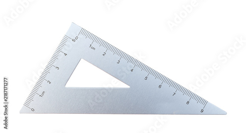 Fototapeta White plastic set square for geometry and drafting