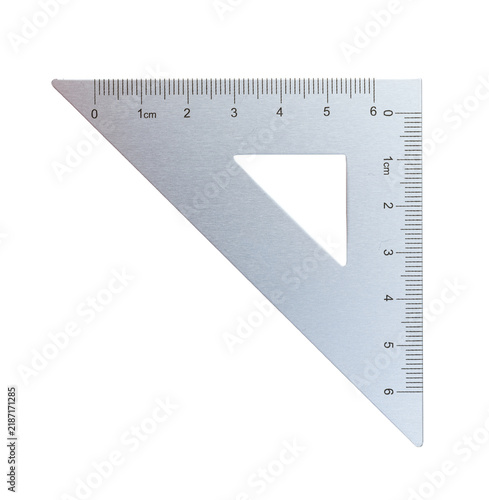 Metal set square ruler for drafting and measurement