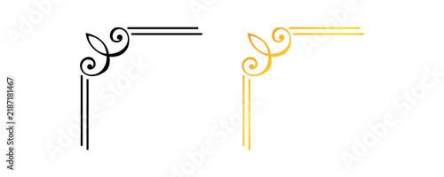 Minimalist double line corner frame with swirl accent for modern certificates and awards.