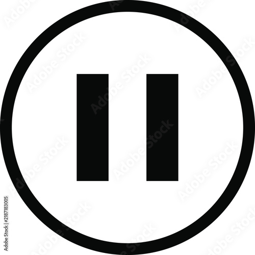 pause icon set. media control, playback halt, and audio pause symbols for modern video and music player