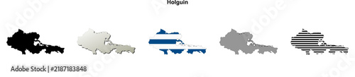 Foto Holguin blank outline map set