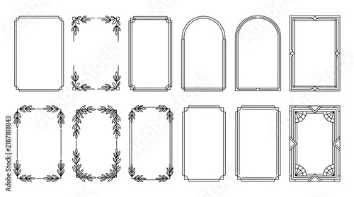 Art Deco Borders Collection: Vintage Decorative Frames, Isolated