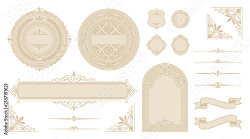 Vintage Ornamental Design Elements Collection - Isolated Vector Graphics