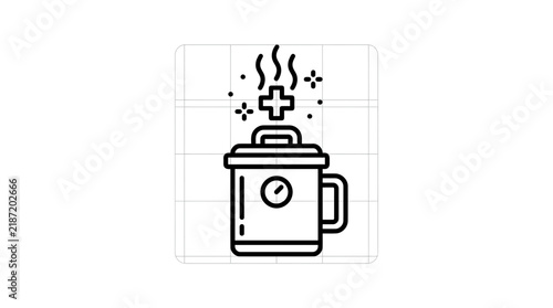Hot Drink with Medical Symbol Icon, Isolated on Transparent Background