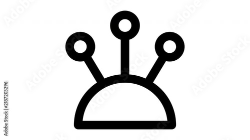 pincushion animated Line Icons Premium 4K, Modern Minimal Outline Motion Graphics Collection
