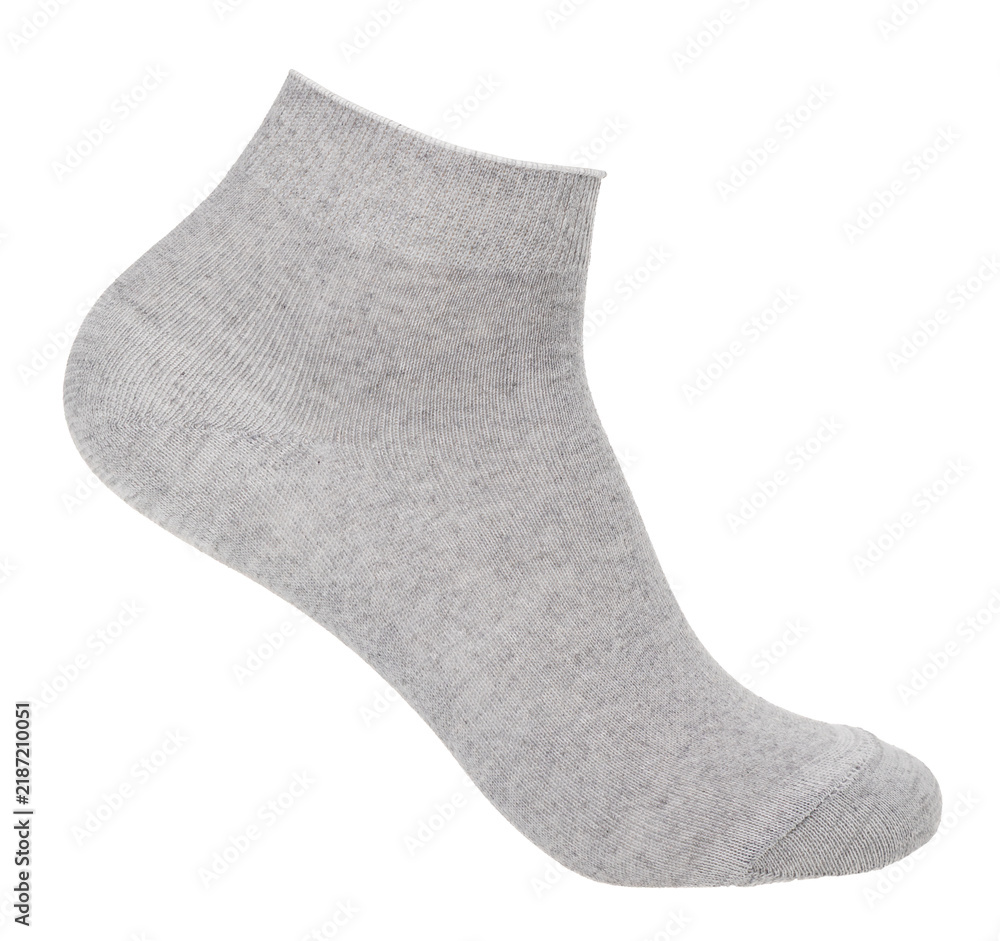 Fotografie Light Gray Ankle Sock Isolated on White