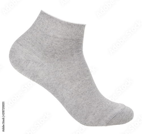 Obraz na płótnie Light Gray Ankle Sock Isolated on White