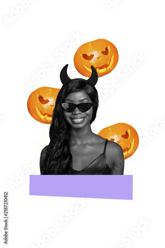 Картината върху платно Composite artwork collage of happy halloween spooky season carnival horrible day