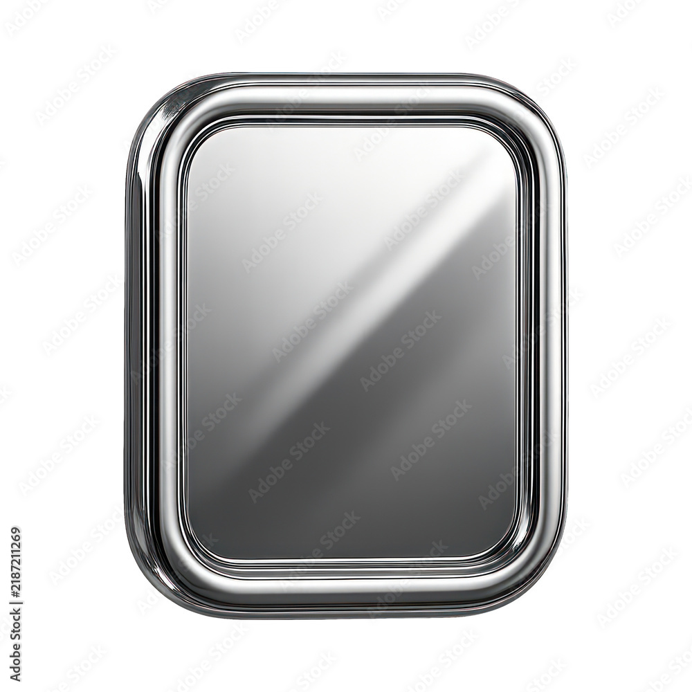 Obraz premium PNG Sleek metallic square button design.