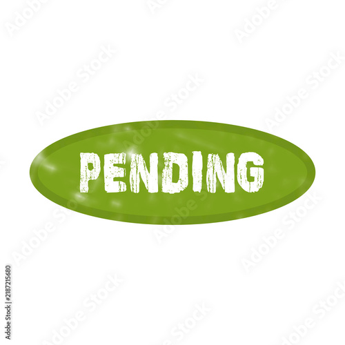 Foto Green oval button with the word pending written in white bold letters for web in