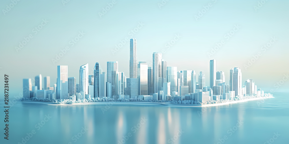 Fototapeta premium Modern City Skyline Architecture View