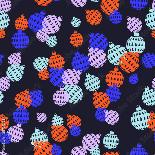 Christmas Bauble Tree Seamless Pattern