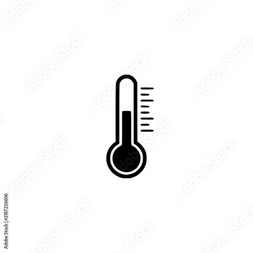 Thermometer icon. Solid black glyph of a thermometer for fever and temperature.