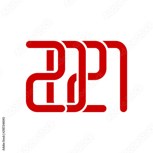Creative 2027 text design stylized red line typography