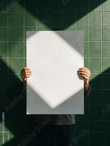 Vertical Blank Paper Poster Mockup in Sunlight