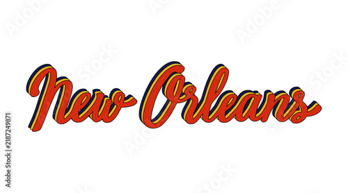 New Orleans Retro Script Typography Text Design on white background