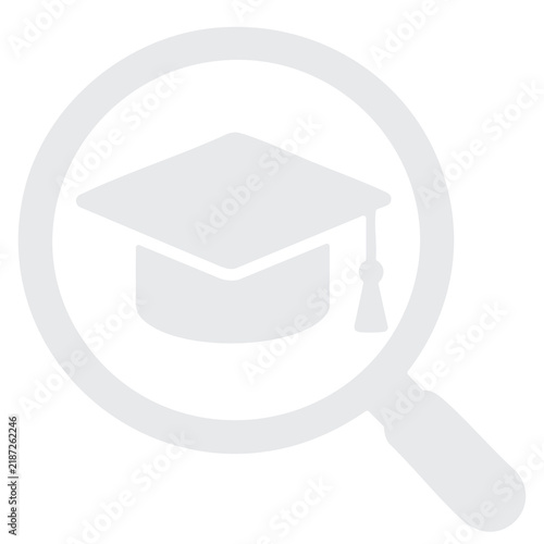Education Search Magnifying Glass Graduation Cap Icon
