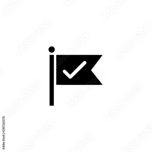 Report icon. Solid black glyph of a flag for report and content moderation.