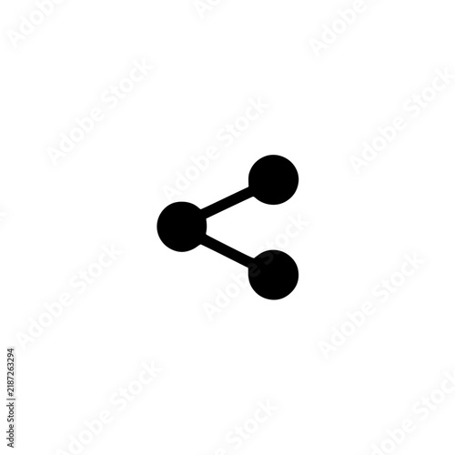 Share icon. Solid black glyph of a share network for social sharing and send.