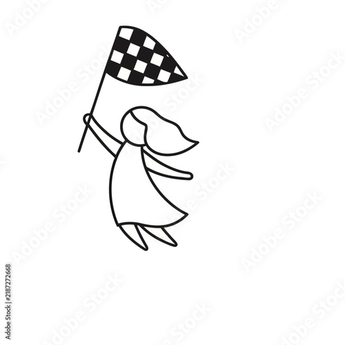 Person holding a checkered flag