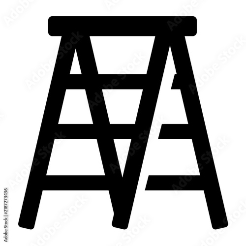 Fotografie stepladder black silhouette construction tool icon